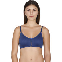 Zivame Women's Synthetic T-Shirt Non Padded Non Wired Bra (Zi1882-Navy Peony_Blue_36C)