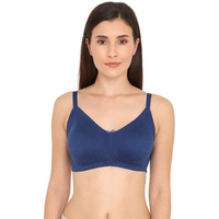 Zivame Women's Polyester Non-Padded Wire Free Seamless Full-Coverage Bra (Zi1880-Navy Peony_Blue_32Dd)