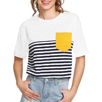 Fabricorn Womens T-Shirt (Gt02_Whthalfstrip_Yp1_M_White_Medium)