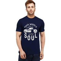Uniplanet Store Mens Soul Bike Round Neck Navy Blue T-Shirt