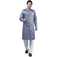 Amzira Mens Ethnic Wear Blue Wedding Dresss Set (Xx-Large)