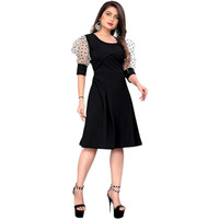 Kuduzo Western Dresses For Women|Stylish Latest Solidlong Dresses|Long Gown |Kurti|Stylish Tops|Western Tops For Girls|Gown|Maxi Dress Crop Top|Party Dress Black (Small)