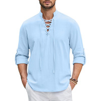 Macsivo Cotton Solid Casual Short Kurta For Men Blue