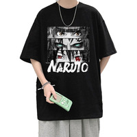 Thalasi Oversized Naruto T-Shirt For Men: Black, Loose Fit, Anime Graphic | Rock Your Inner Ninja (Like Boho & Korean Style Tees)- Anime T-Shirts For Men