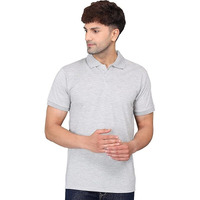 Baghadbillo Mens Regular Fit Solid Polo Half Sleeve T-Shirt Grey