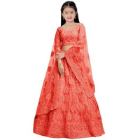 Suppar Sleave Traditional Ethnic Wear For Girls Designer Embroidered Kids Lehenga Choli