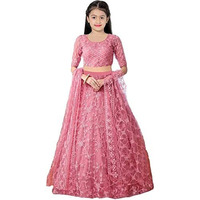 Suppar Sleave Girls Net Lehenga Choli (Kids.Mouni_Pink_9 Years-10 Years)