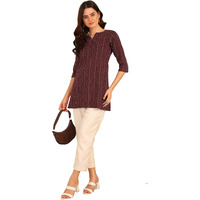 Aayla Womens & Girls' Cotton Short Kurti  Lightweight, Stylish, Soft And Comfortable,Trendy Top For Everyday Wear Maroon