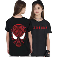 Uniplanet Store Cotton Blend Half Sleeve Regular Fit Back Spider Red Printed Black Girls T-Shirt For 11-12 Years