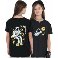 Uniplanet Store Cotton Half Sleeve Regular Fit Black Girls Anime Space Star Back Printed T Shirt| Girls T Shirt For10-11 Years