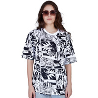 Thalasi Comic All Over Printed White Anime Oversized T Shirts For Women - Drop Shoulder Loose Fit Cotton T-Shirt - Trending Naruto Itachi Oversized Tshirt & White & Black Oversize T Shirt