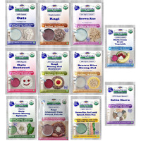 TummyFriendly Foods USDA Certified Stage1, Stage2, Stage3 Porridge Mixes | Organic Baby Food for 6,7,8 Months Old Baby |Trial Packs - 11 Packs, 50g Each Cereal (550 g, Pack of 11, 24+ Months)