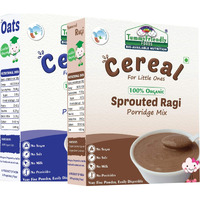 TummyFriendly Foods USDA Certified 100% Organic Oats and Organic Sprouted Ragi Porridge Mixes , Made of Organic Oats & Organic Sprouted Ragi for Baby, Rich in Beta-Glucan, Calcium, Iron, Protein, Fibre & Micro-Nutrients ,200g Each, 2 Packs Cereal (400 g, Pack of 2, 6+ Months)