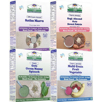 TummyFriendly Foods USDA Organic Certified Stage3 Sprouted Porridge Mixes Combo - 4 Packs With Oats | Organic Baby Food for 8 Months Old Baby |4 Packs, 200g Each Cereal (800 g, Pack of 4, 8+ Months)