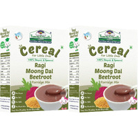 TummyFriendly Foods Organic Sprouted Ragi Moong Dal Beetroot Porridge Mix | 400g, (200g each pack) Cereal (400 g, Pack of 2, 6+ Months)