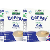 TummyFriendly Foods USDA Certified 100% Organic Oats Porridge Mix , Organic Baby Food for 6 Months Old , Rich in Beta-Glucan, Protein & Fibre , 200g Each, 2 Packs Cereal (400 g, Pack of 2, 6+ Months)