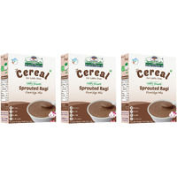 TummyFriendly Foods Organic Sprouted Ragi Porridge Mix , Rich in Calcium, 600g, (200g each pack) Cereal (600 g, Pack of 3, 6+ Months)