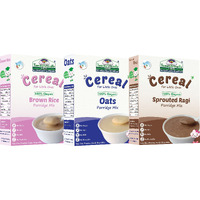 TummyFriendly Foods Certified USDA Organic Stage1 Sprouted Porridge Mixes Combo Pack| Sprouted Ragi, Sprouted Brown Rice and Oats | 200g Each, Cereal (600 g, Pack of 3, 6+ Months)