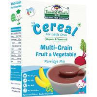 TummyFriendly Foods Certified USDA Organic Sprouted Multi Grain Fruit Vegetable (Sprouted Wheat, Oats, Banana, Beetroot, Green Peas) Porridge Mix | Organic Baby Food For 8 Months Old | Made of Sprouted Whole Wheat | 200g Cereal (200 g, 8+ Months)