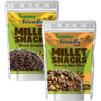 TummyFriendly Foods TummyFriendly Healthy Snacks for Kids For School -Choco Cripsies-Millet Bites Puffcorn (2 x 70 g)