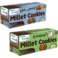 TummyFriendly Foods Ragi Millet Cookies-Coconut, OatsChoco. Healthy Biscuits for Kids, Baby & Adults Cookies Biscuit (2 x 75 g)