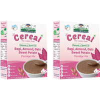 TummyFriendly Foods Organic Sprouted Ragi, Almond,Oats, Sweet Potato Prdge Mix|400g,(200g each pack) Cereal (400 g, Pack of 2, 8+ Months)