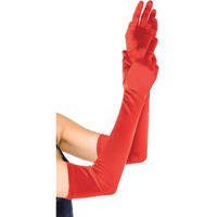Leg Avenue Women's OS Extra Long Satin Gloves, Red, One Size