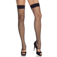 Leg Avenue Women's Industrial Fishnet Footless Thigh Highs, One Size