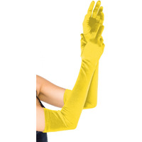 Leg Avenue Women's OS Extra Long Satin Gloves, Yellow, One Size