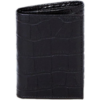 Scully Western Wallet Crocodile Print Leather Tri-fold Black 2000W-0