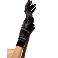 Leg Avenue Women's Satin Wrist Length Gloves, Black, One Size