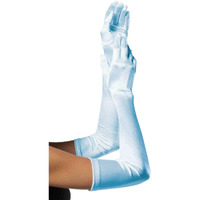 Leg Avenue Women's Extra Long Satin Gloves, Light Blue, One Size