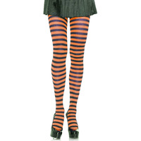 Jada Striped Women's Tights One Size / Black/Orange