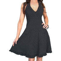 Scully Women's Peruvian Cotton Halter Top Dress - PSL-053 BLK X- US