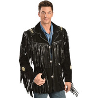 Scully Men's Fringed Suede Leather Coat Tall Buck Tan 52 REG US