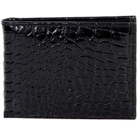 Scully Wallets Mens Black Croco Leather Removable ID Slim Billfold