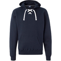 Navy Hockey Hood Sweatshirt: 80% Ringspun Cotton, 20% Polyester Fleece Fabric.,Navy,XX-Small