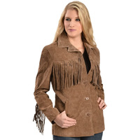 Scully Women's Boar Suede Fringe Jacket Cinnamon Medium US