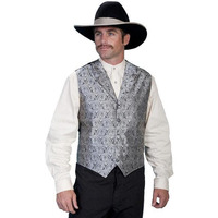 Scully Western Vest Mens Manly Quality Paisley Button 5X Gray RW093XX