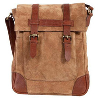 Scully Unisex Suede Messenger Bag Brown One Size
