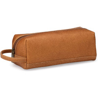 Le Donne Leather Jet Set Toiletry Bag  Premium Full-Grain Colombian Vaquetta Cowhide Leather Case, 9 x 4X4 (Tan)