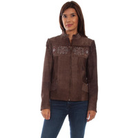 Scully Western Jacket Womens Fringe Beaded M Chocolate F0_L1051