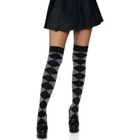 Leg Avenue Argyle knit over the knee socks.