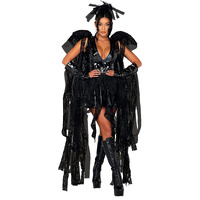 Roma Costume Women's 4pc Angel of Darkness, Black, Small