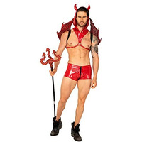 Roma Costume Men's 2pc Lucifers Desire Devil Costume, Red, Small