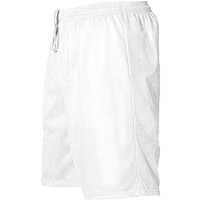 Alleson Athletic 566PY Youth Mesh Shorts (6-Inch Inseam), White, Medium