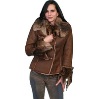 Scully Women's Faux Fur and Suede Jacket Dark Brown Medium