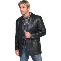 Scully Men's Lamb Leather Blazer Tall Black 44 LNG
