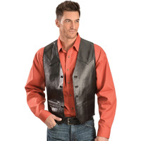 Scully Men's Lamb Leather Vest Black 46 REG US