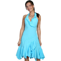 Scully Women's Peruvian Cotton Halter Dress - PSL-054 WT US Turquoise